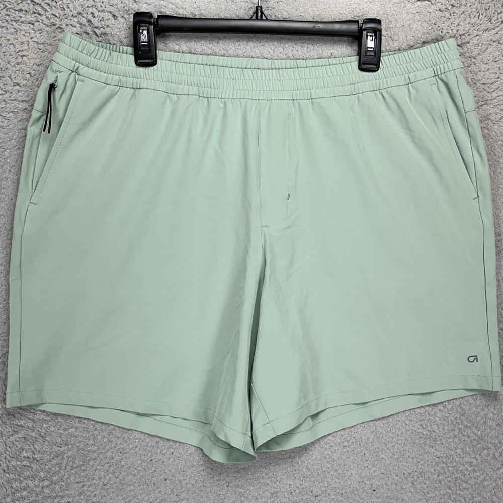 Gap Fit Mens Athletic Shorts XL Light Green Drawstring Elastic Waist Stretch NEW